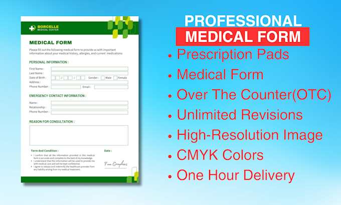 design medical form professionally