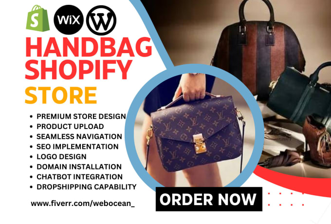 design handbag shopping bag backpack purse wallet tote cross bag shopify website