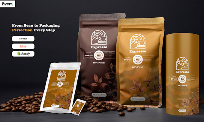 do coffee packaging, stand up pouch, tea labels and bag design