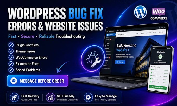 fix wordpress bugs, errors and website issues