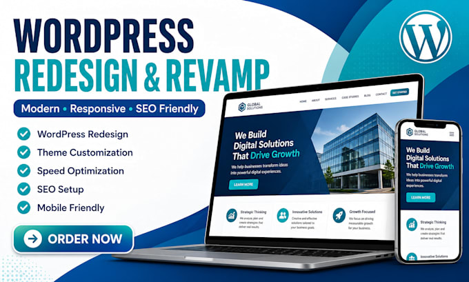 redesign, recreate or customise your wordpress website
