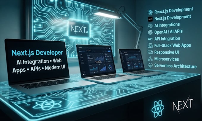 develop react js next js website with ai integration
