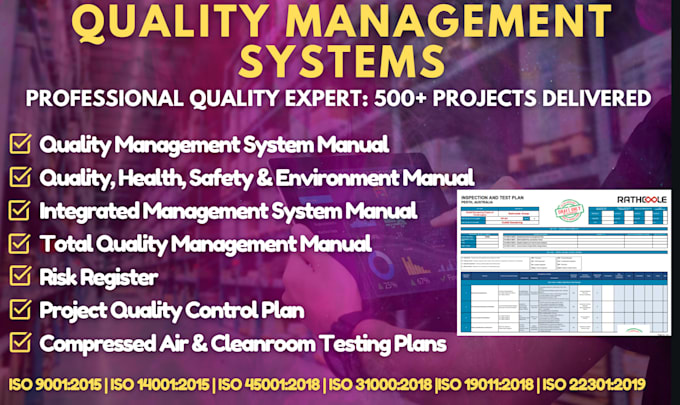 make iso 9001 quality management system and quality control plans