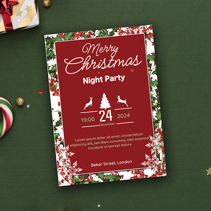 design christmas, new year, and birthday card invitations