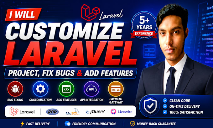 customize laravel project, fix bugs, add features and apis