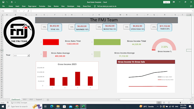 create real estate excel dashboard, template for your work easier and automate