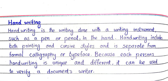 Do hand writing assignment job data entry job by Mazhar_sco | Fiverr