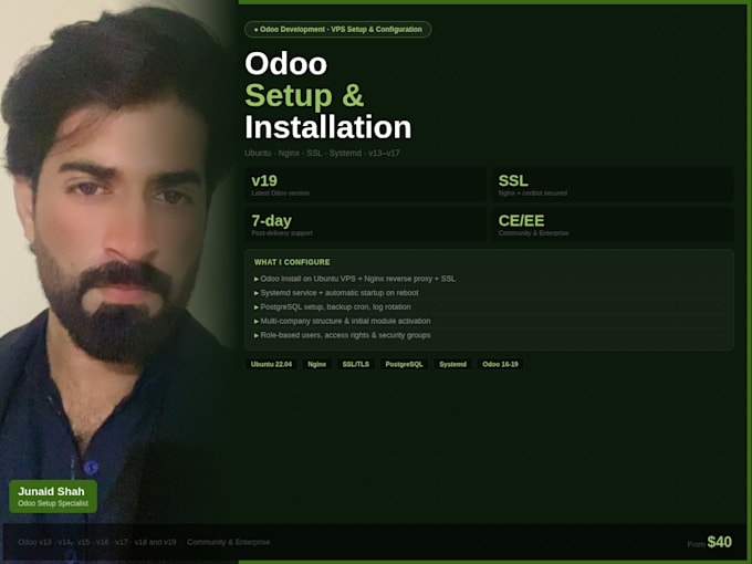 do your odoo setup and installation