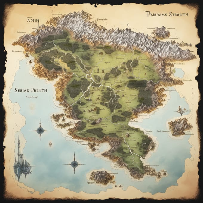 Create your fantasy map world map battle map for you by metpanay fiverr