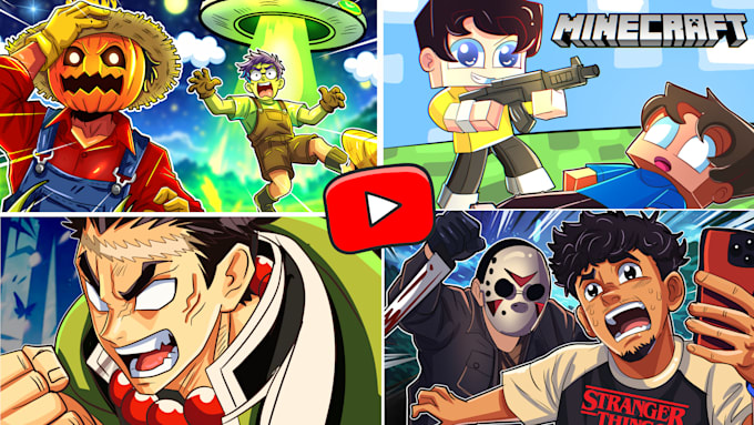 draw youtube cartoon thumbnails