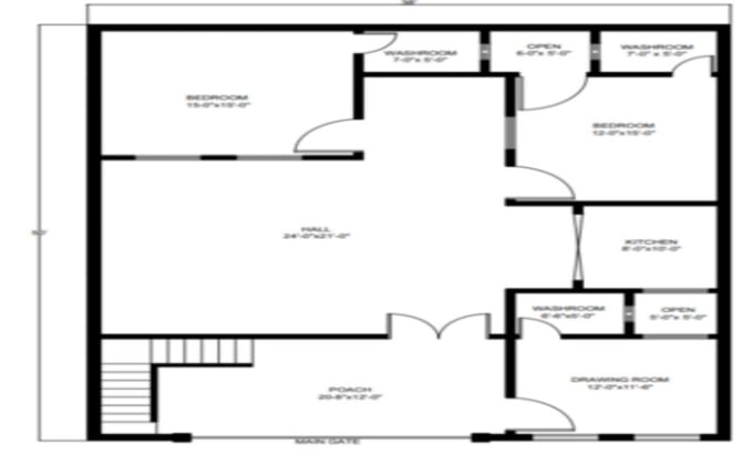 Make 2d House Plans For Your Luxury Life Style By Alidesigner4 Fiverr