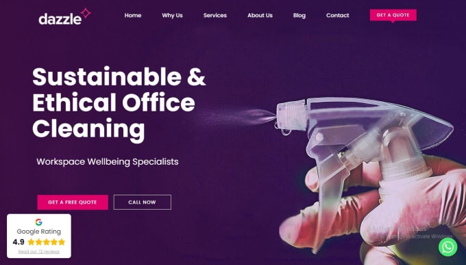 design house, office cleaning website, janitorial service website, bookingkoala