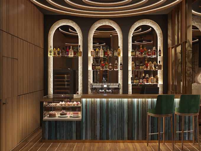 create interior design for restaurant, cafe