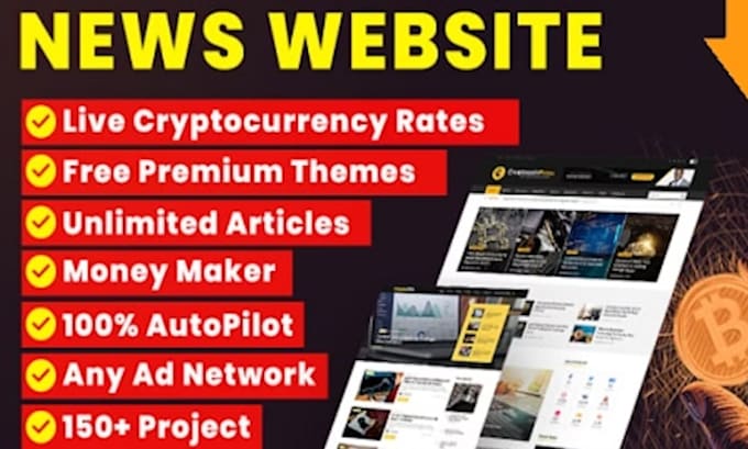 design automated crypto bitcoin news website
