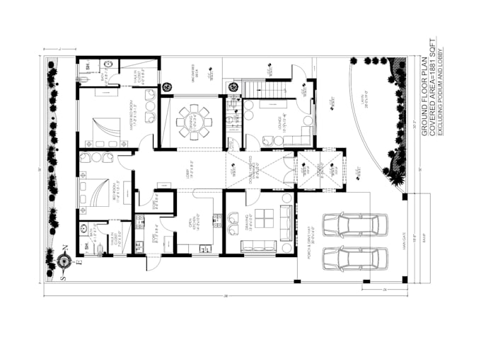 draw modern autocad architectural drawing and autocad 2d floor plan for you