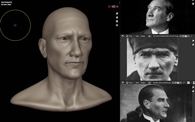 3d sculpt and model realistic human heads