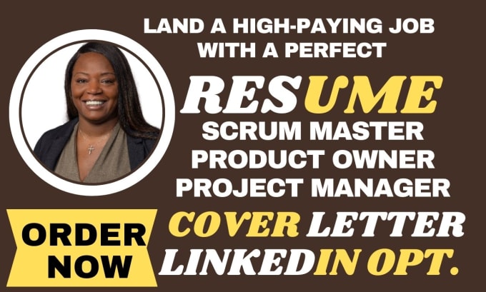 I will write professional scrum master resume pmp agile project manager resume writing