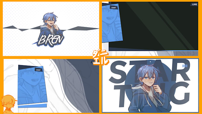 make stream kits or stream overlay for vtuber