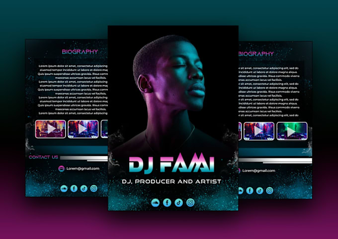 design influencer epk, press kit, one sheet, media kit