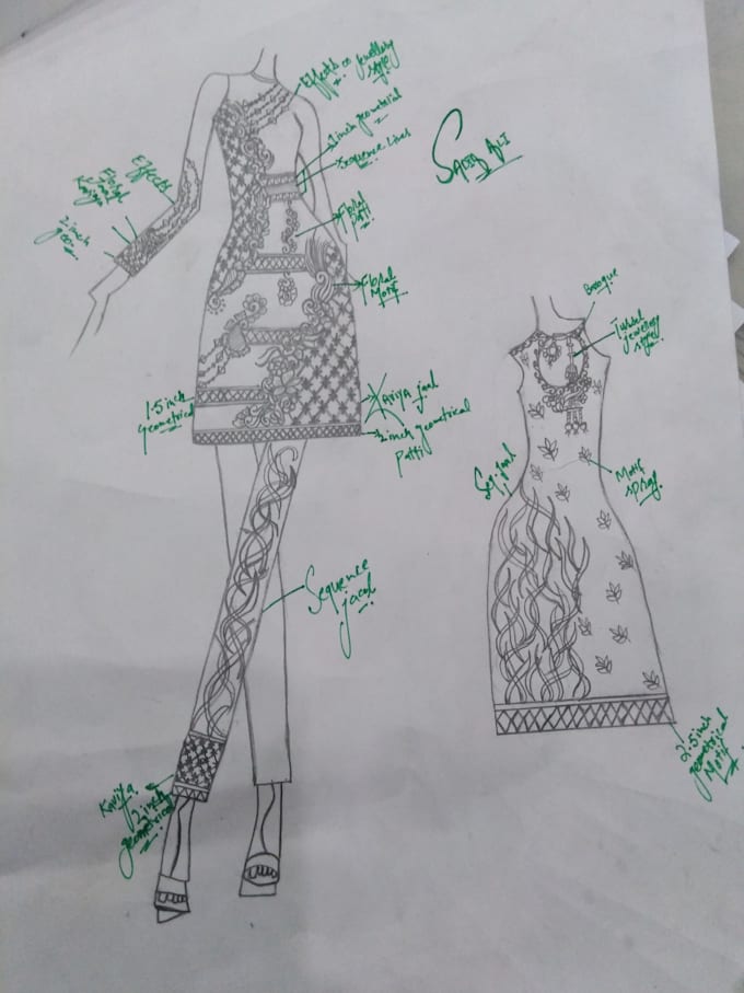 Draw fashion collection, illustration or sketches by Sadiaaly123 | Fiverr