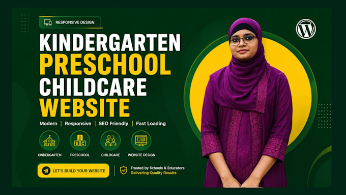 create kindergarten, daycare, preschool, childcare school website
