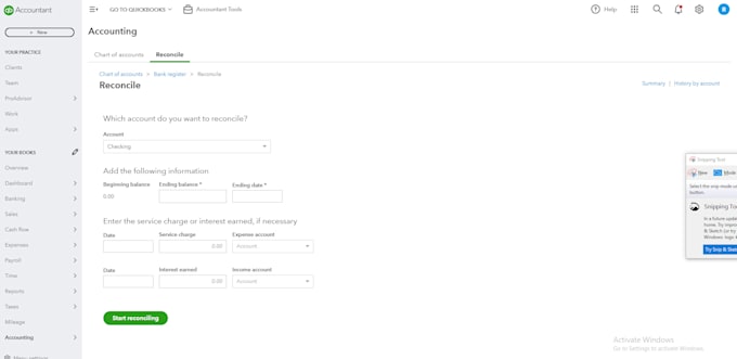 do quickbooks bank reconciliation