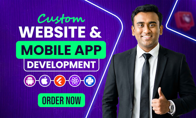 do website or mobile app development as flutter app developer, react native