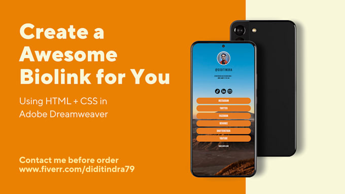 Create a awesome biolink website with html and css by Diditindra79 | Fiverr