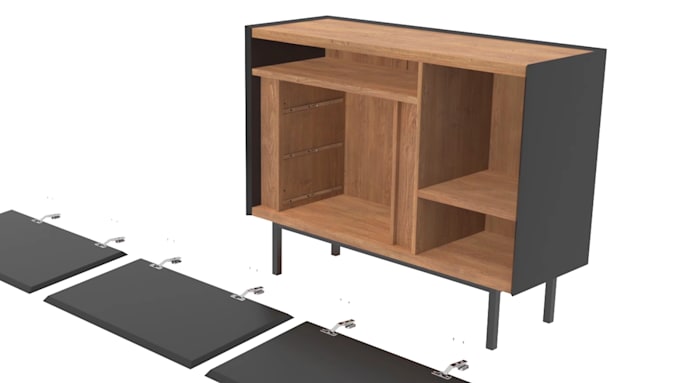create realistic video 3d furniture assembly instruction