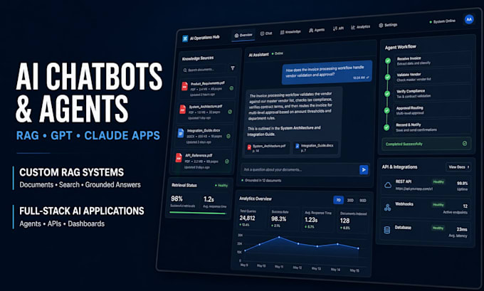 build custom ai chatbots, rag ai agents, and gpt or claude web apps