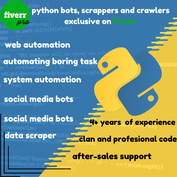 Write python bots, crawlers, and scripts by Nkemdiran | Fiverr