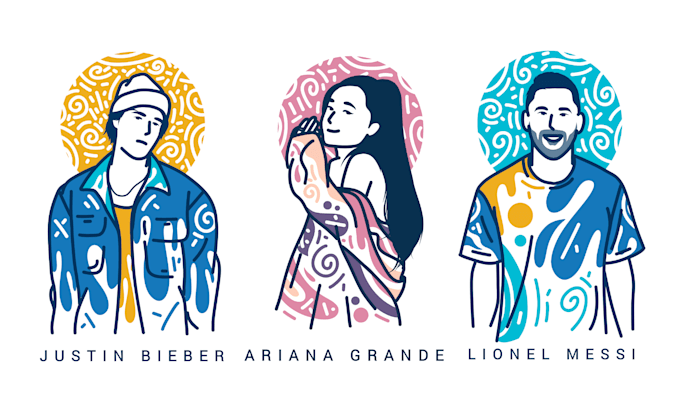 create a unique professional avatar with liquiline art style