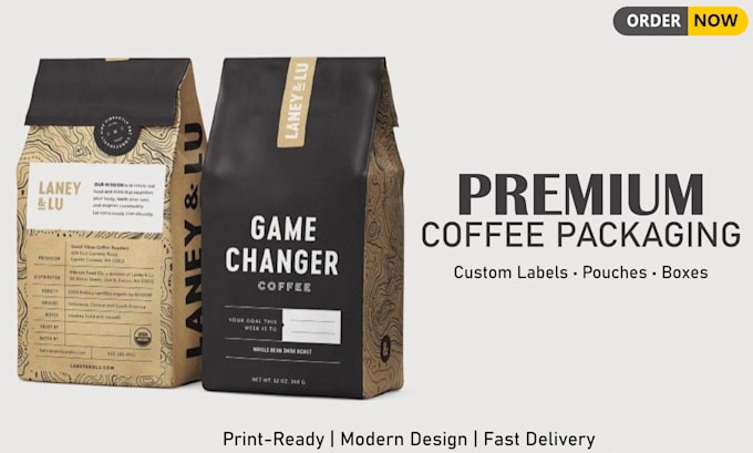 design premium coffee labels and luxury packaging