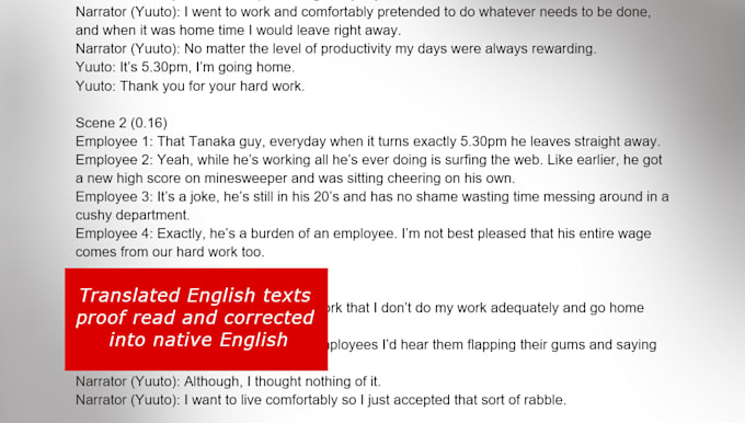 proof read translated documents
