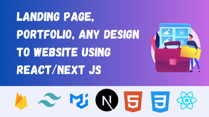 Develop landing page, portfolio, blog website using react next js by ...