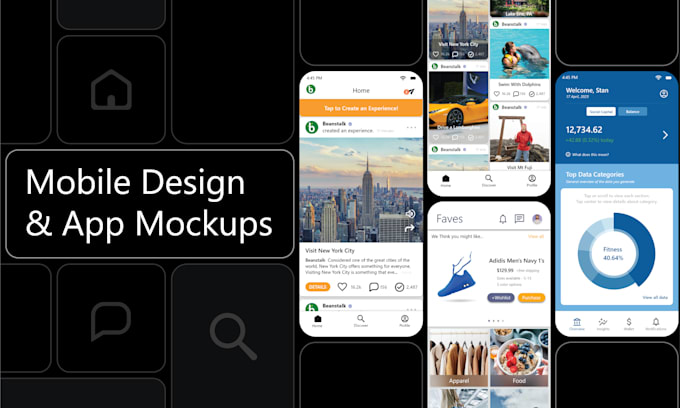 Create captivating ui ux mobile app mockups that are modern by ...