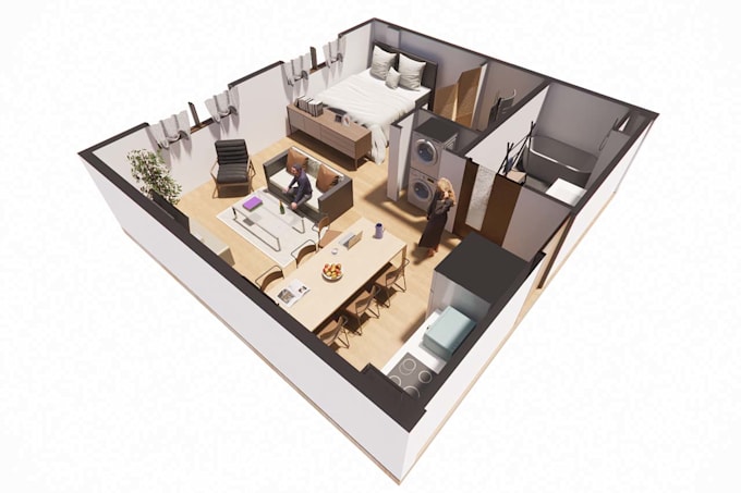 make 3d floorplans from your handsketches or linedrawings