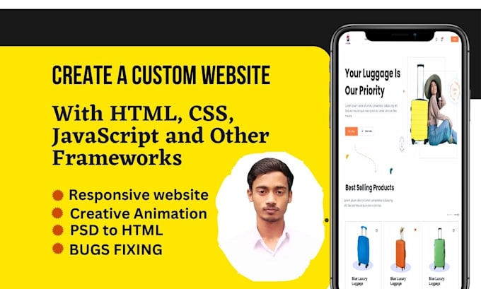 Create custom website with html, css, javascript by Emransodium | Fiverr