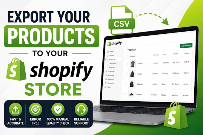 export your products to your shopify store