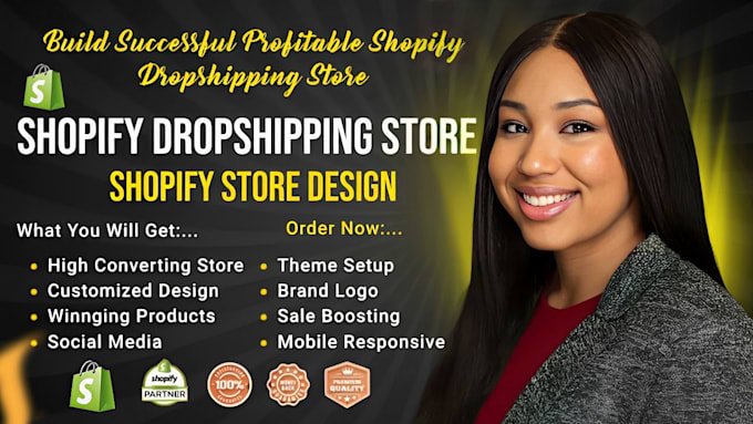 Best Price! I will create money making shopify dropshipping store or website shopify store redesign  for $80
