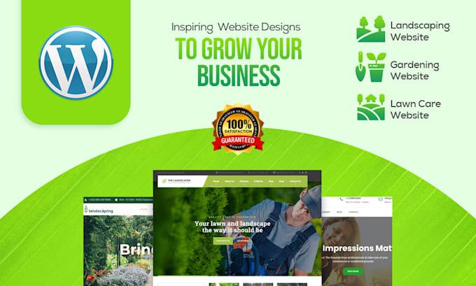 develop landscaping, gardening, lawn care wordpress website