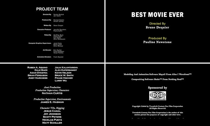 Create opening and end credits for your movie by Uniqudesign | Fiverr