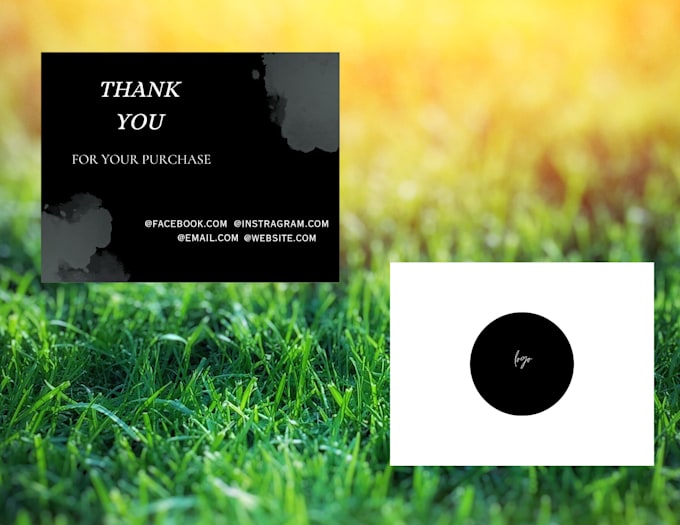 Professional printable business thank you card for canva by