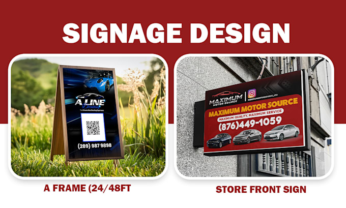 do auto detailing yard sign, store front signage banner, billboard design