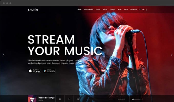 do music website design