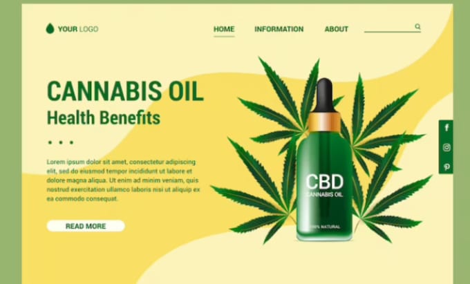 Design cbd website hemp vape medical cannabis weed and marijuana