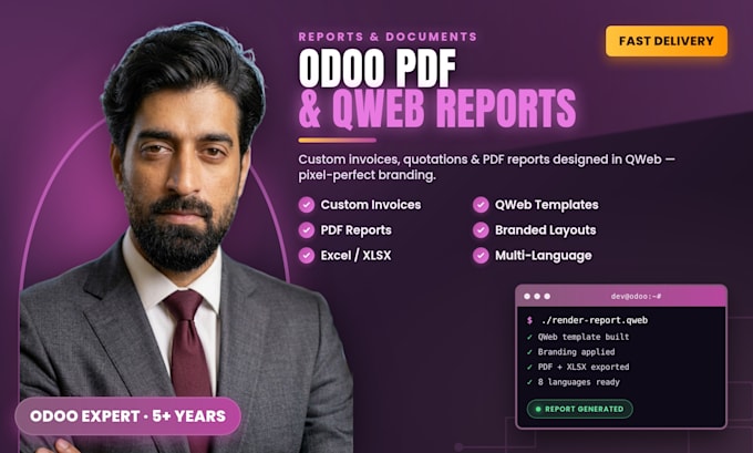 create custom odoo pdf reports and qweb invoices in multi language format