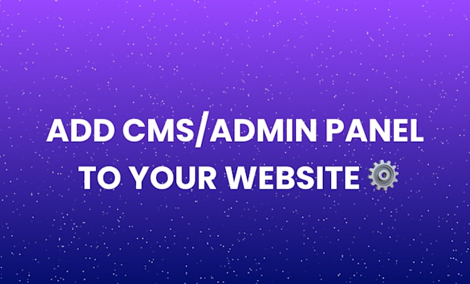 add admin panel , cms to your website