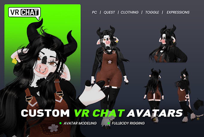 create custom VR chat furry avatar, 3d vtuber model, or VR character for vtubing