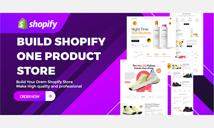 Create one product shopify dropshipping store, design a stunning store ...